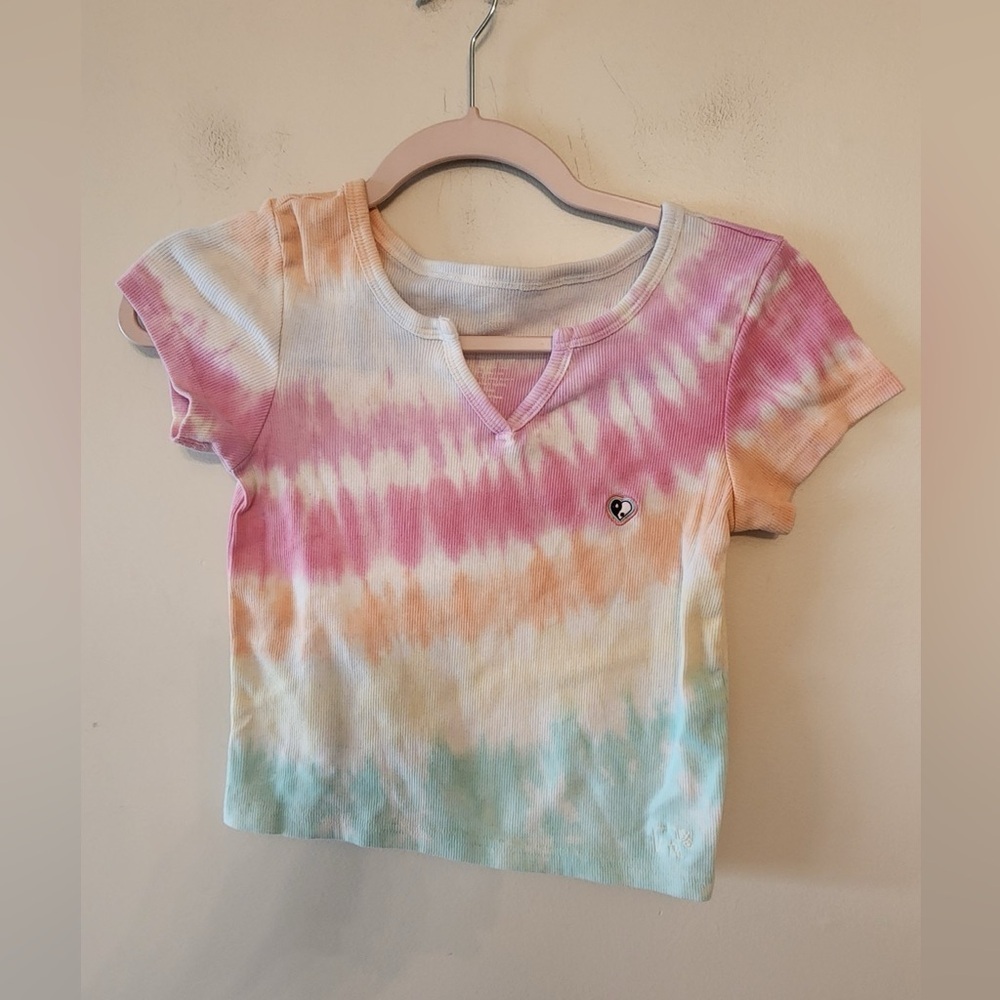 Ivory Ella cropped tye dye Ribbed top size juniors medium
